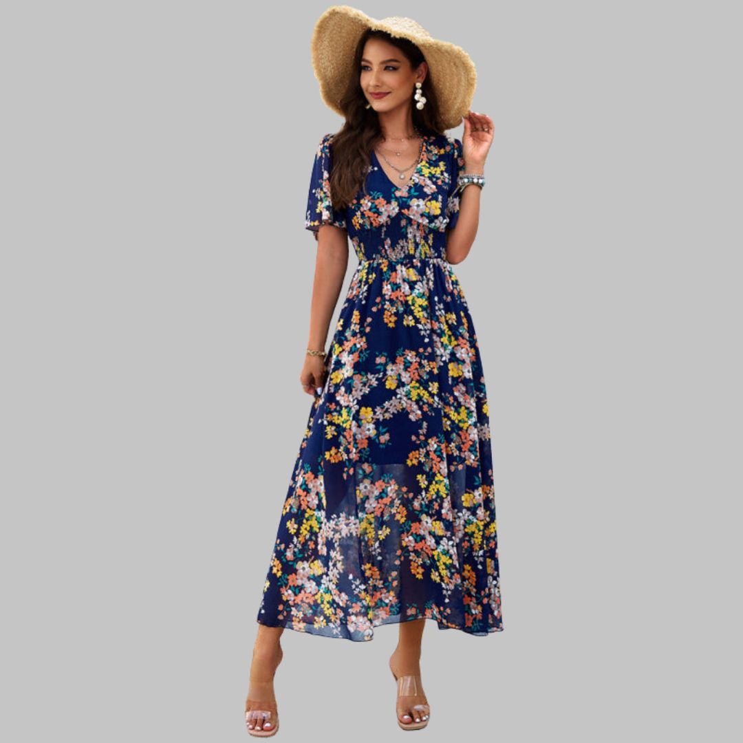 Noelia – Vestido floral con Encanto Natural y Escote en V