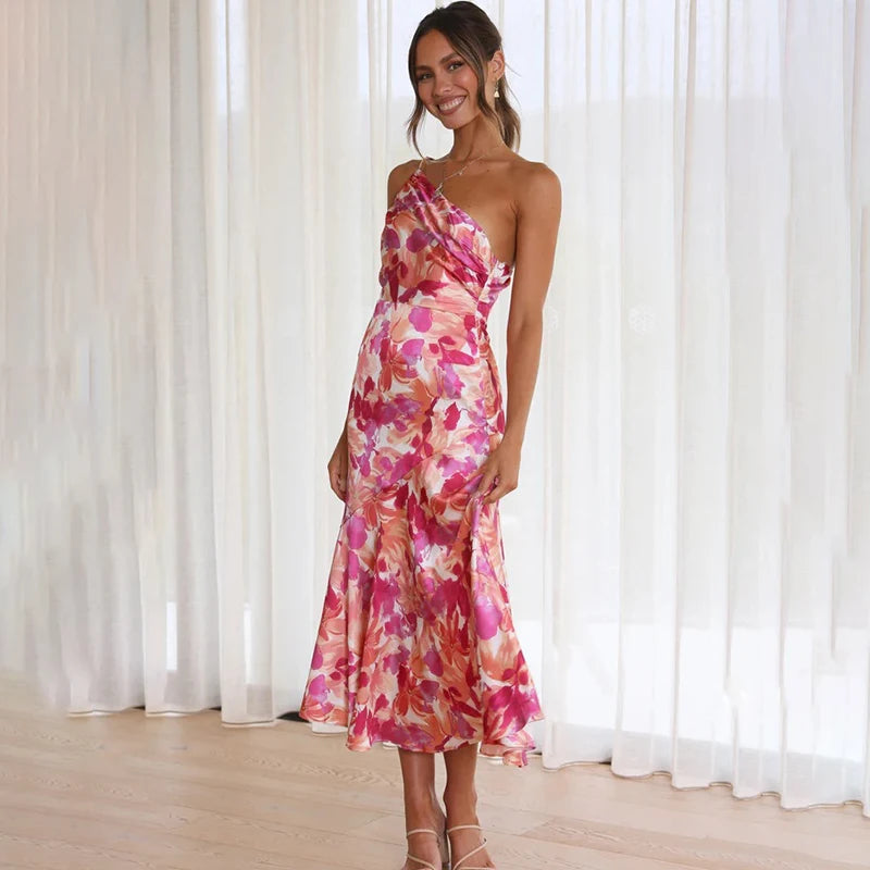 Dalia – Vestido midi con escote asimétrico