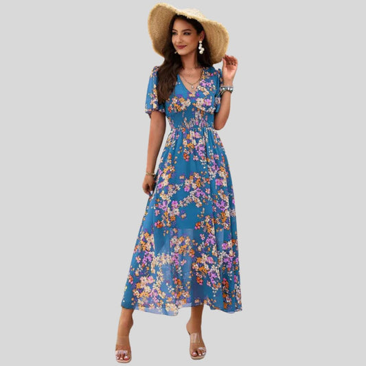 Noelia – Vestido floral con Encanto Natural y Escote en V