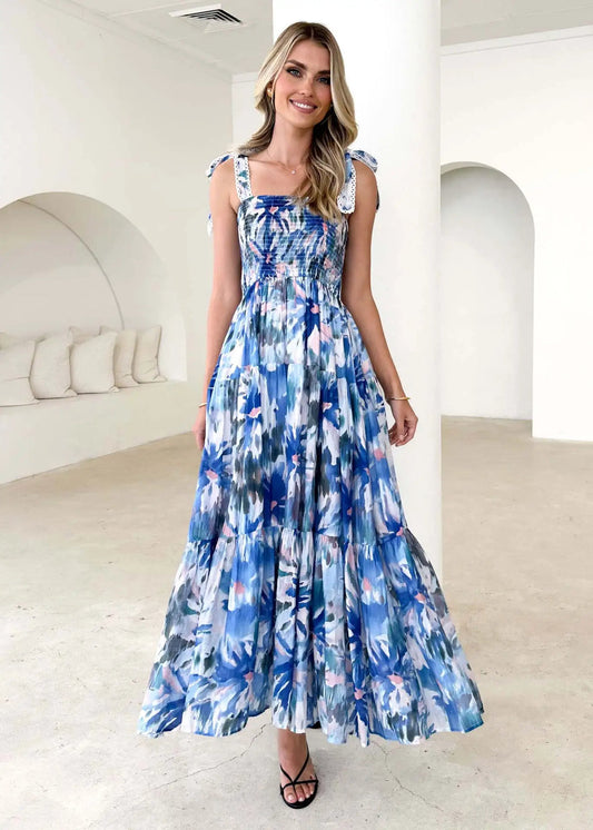 Valeria – Vestido sin tirantes con cintura elástica