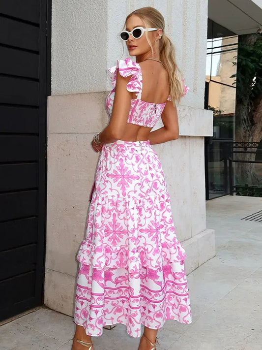 Natalie – Vestido largo rosa con esencia romántica
